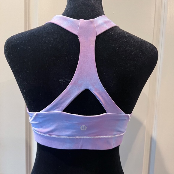 NWOT Lululemon custom tie dye sports bra. Size 8. Periwinkle/purple with pink. - Picture 3 of 5